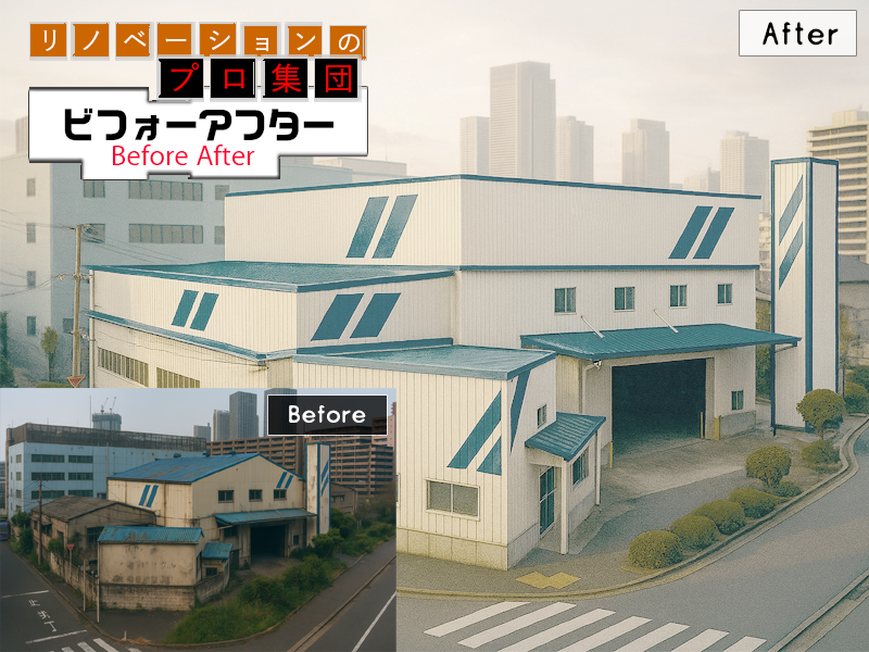 工場リノベーションBeforeAfter01